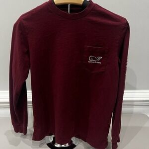 Vineyard Vines Boy's Burgundy Long Sleeve Tee